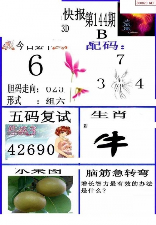 福彩3d字谜画谜总汇-第1张图片
