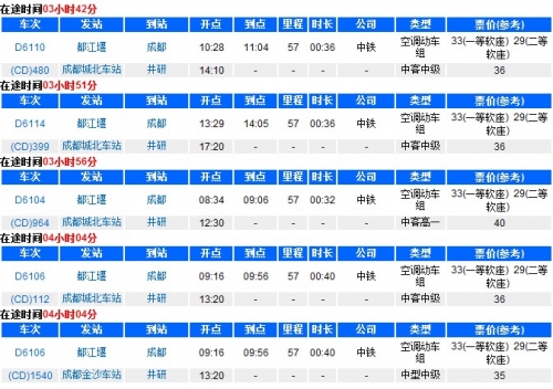 成都到都江堰动车时刻表查询成都至都江堰动车时刻表-第2张图片
