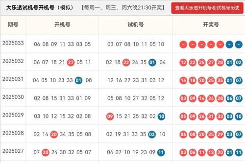 3D开机号今天试机号揭晓