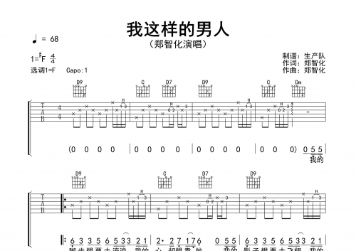 大男人小女孩吉他谱大男人小女孩吉他谱